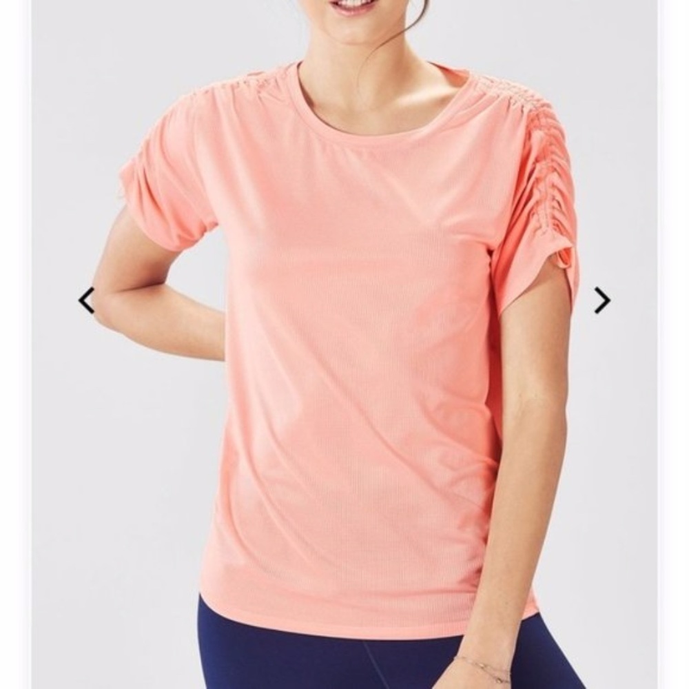 Fabletics Peach Cashel Short Sleeve Shirt